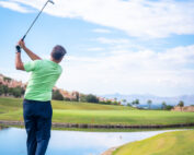 Man playing golf