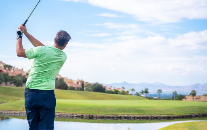 Man playing golf